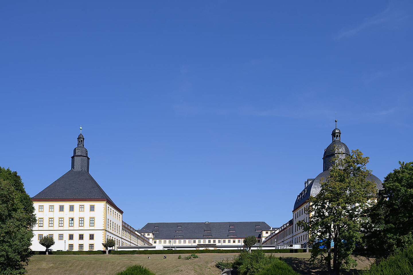 View of Schloss Fiedenstein from afar