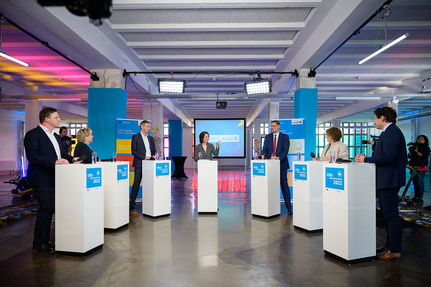 Podiumsdiskussion Politischer Rahmen während der EFRE-Jahresveranstaltung 2022